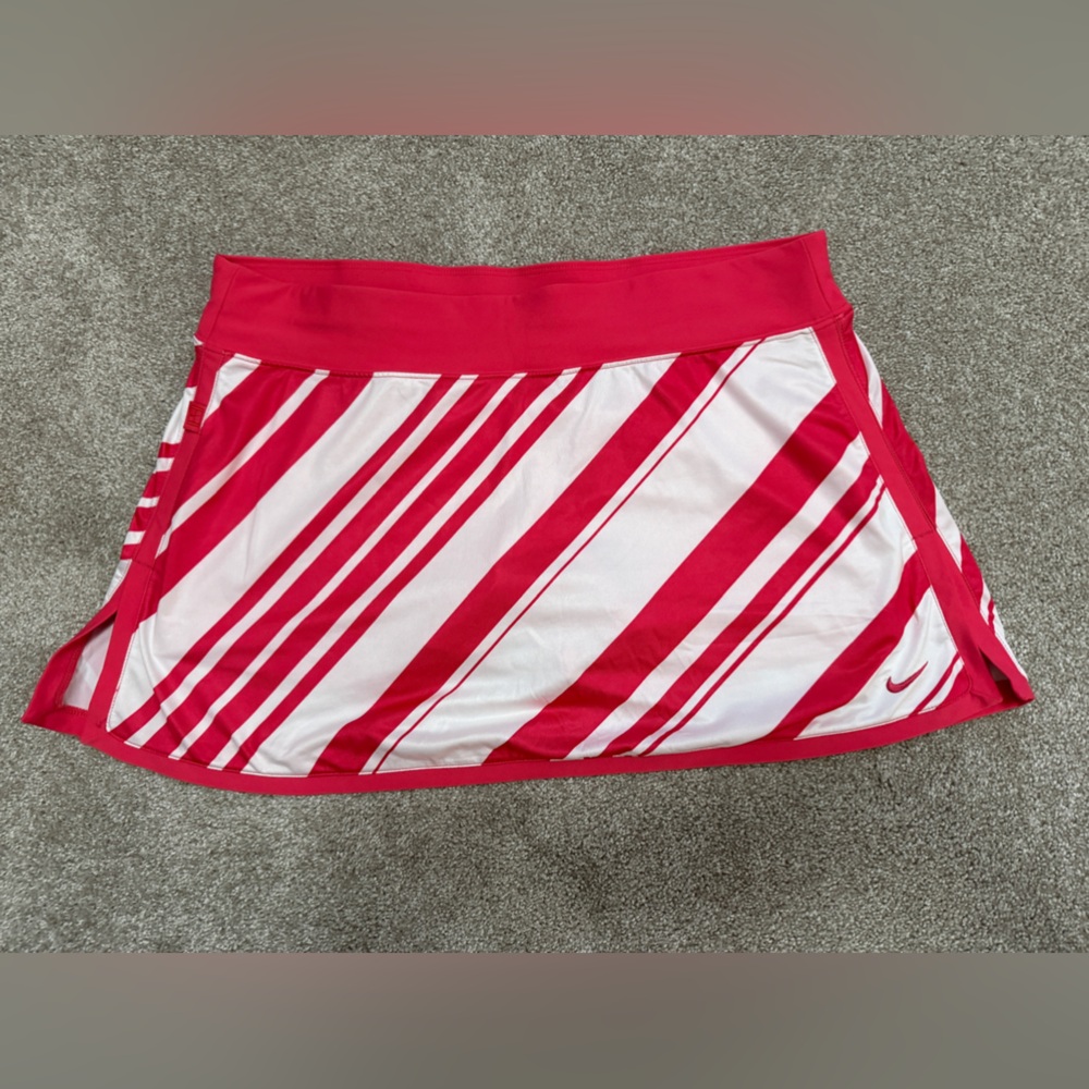 Nike Striped Mini Skirt in Red and White
